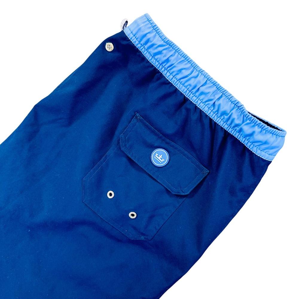 Peter Millar Seaside Solid 8" Lined Swim Trunks Men's XL Navy Blue MF20P10 *Read